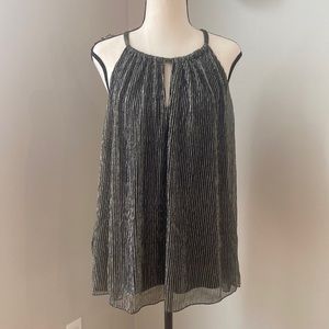 Melissa Paige XL metallic stripe cami top blouse cocktail evening lined business